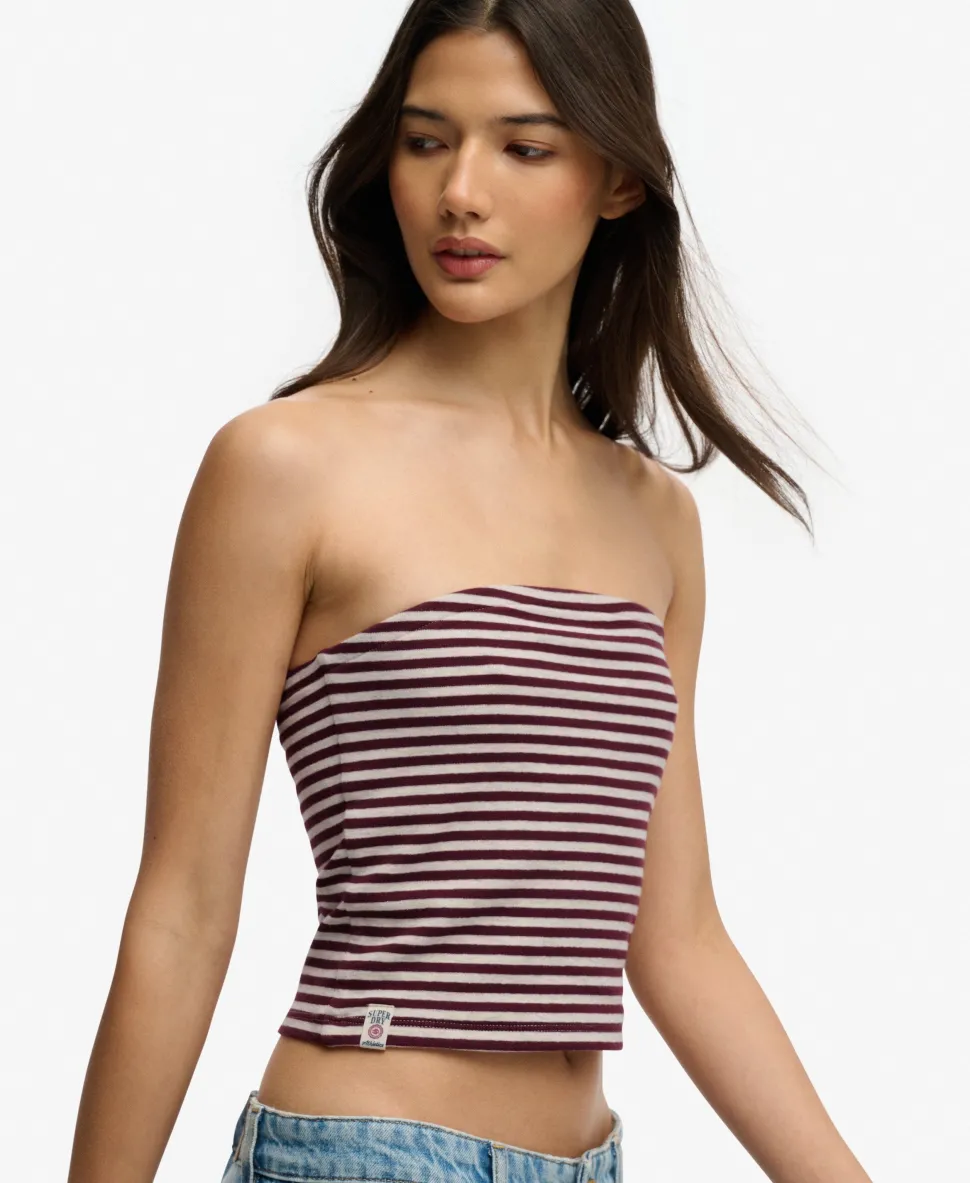 Athletic Essentials Stripe Jersey Bandeau Top