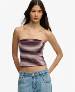 Athletic Essentials Stripe Jersey Bandeau Top