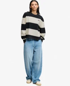 Athletic Essentials Stripe Slouchy Sweatshirt