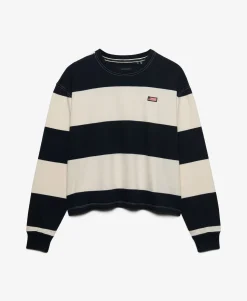 Athletic Essentials Stripe Slouchy Sweatshirt