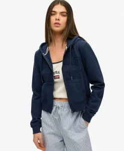 Athletic Essentials Tonal Cropped Zip Hoodie