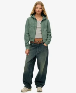 Athletic Essentials Tonal Cropped Zip Hoodie