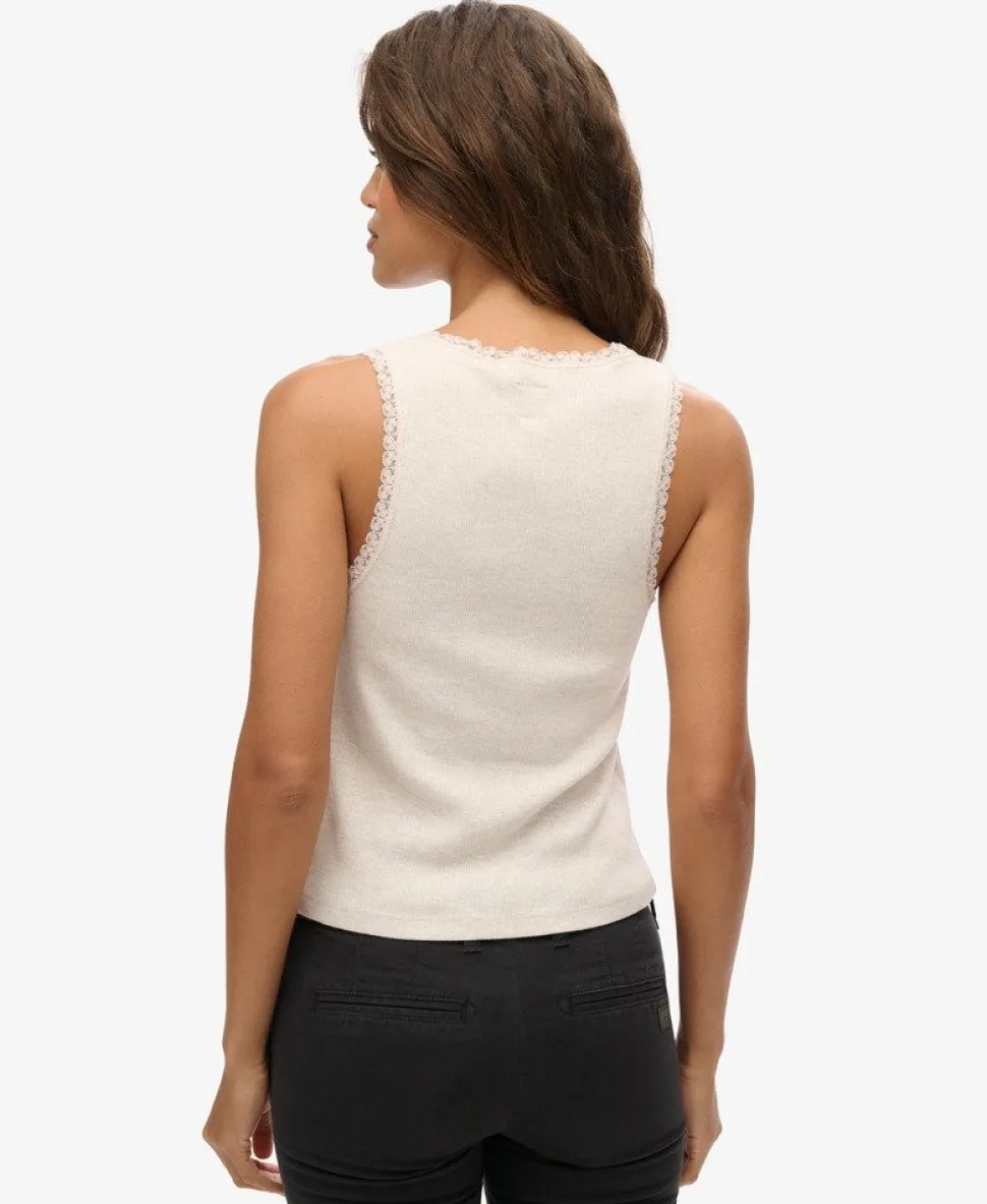 Athletic Essentials Vintage Lace Trim Vest Top