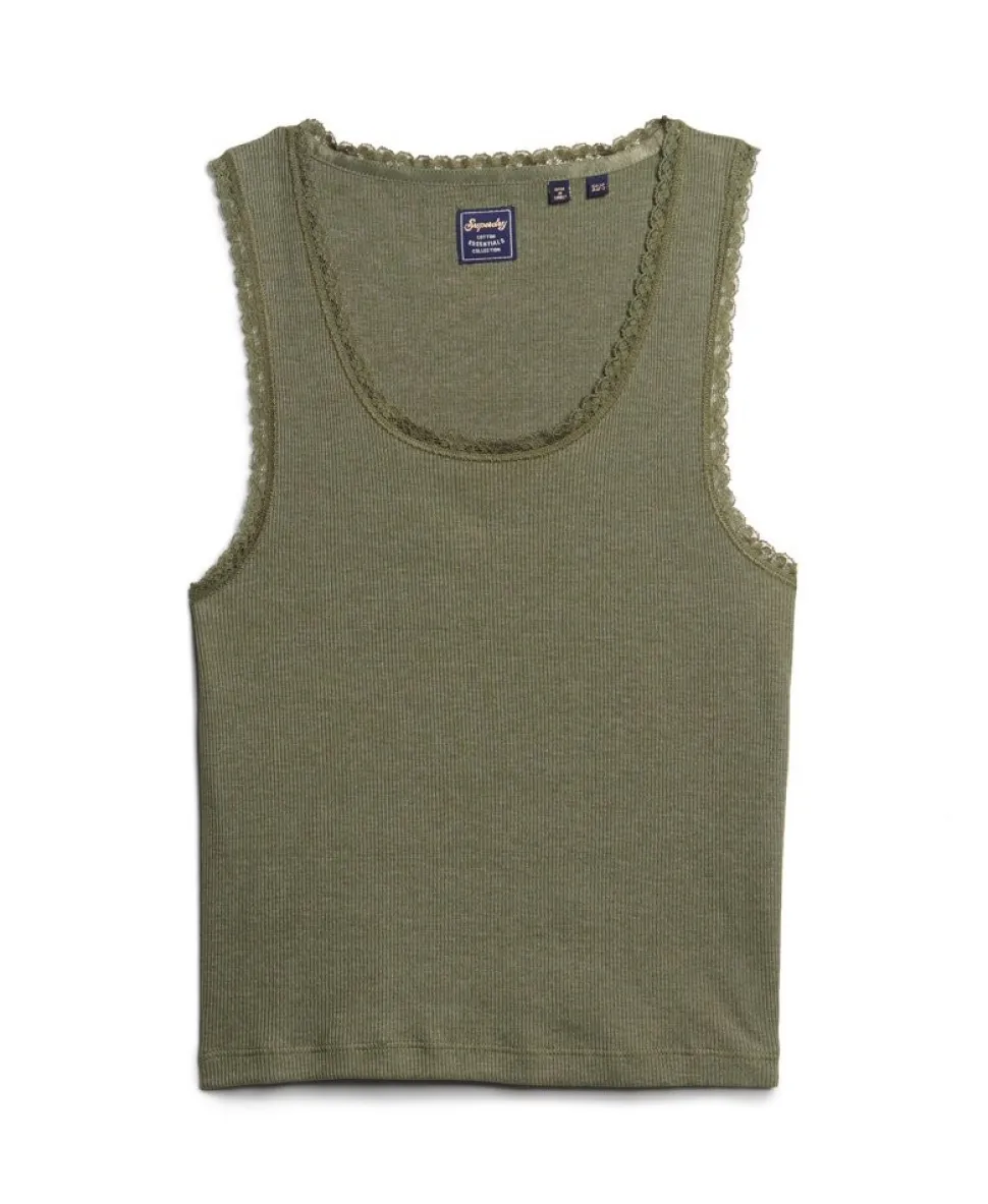 Athletic Essentials Vintage Lace Trim Vest Top