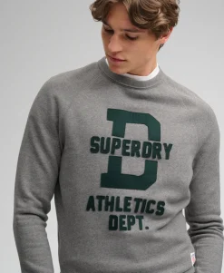 Athletic Felt Applique Crew Neck Sweatshirt