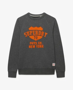 Athletic Felt Applique Crew Neck Sweatshirt