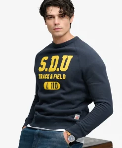 Athletic Felt Applique Crew Neck Sweatshirt