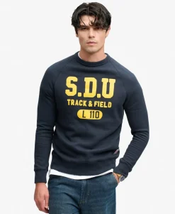 Athletic Felt Applique Crew Neck Sweatshirt