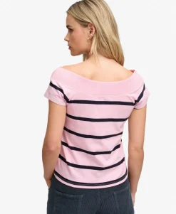 Athletic Off Shoulder Pattern Top