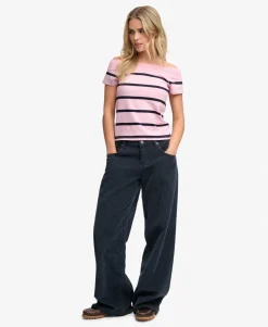 Athletic Off Shoulder Pattern Top