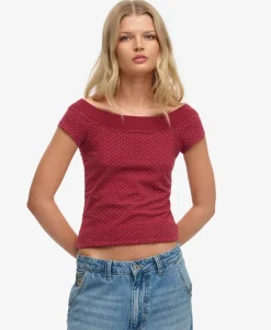Athletic Off Shoulder Pattern Top