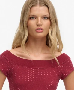 Athletic Off Shoulder Pattern Top