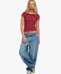 Athletic Off Shoulder Pattern Top