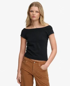 Athletic Off Shoulder Pattern Top