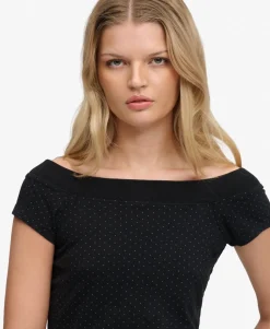 Athletic Off Shoulder Pattern Top