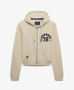 Athletic Relaxed Crop Zip Hoodie
