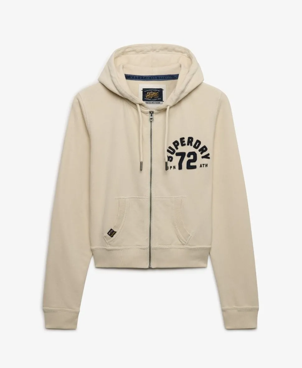 Athletic Relaxed Crop Zip Hoodie