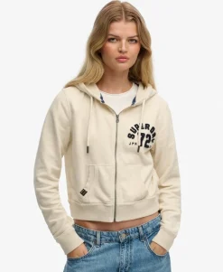 Athletic Relaxed Crop Zip Hoodie