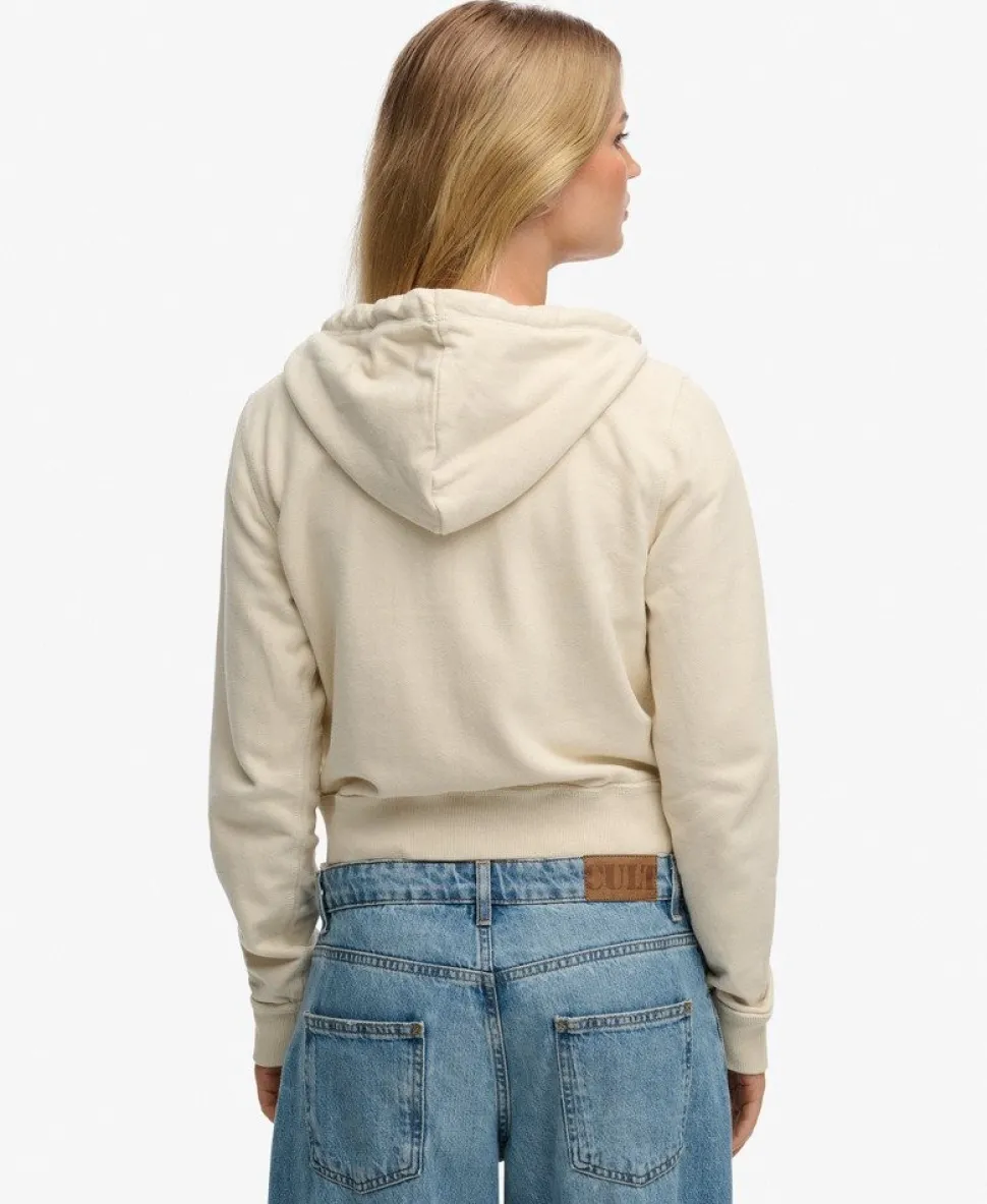 Athletic Relaxed Crop Zip Hoodie