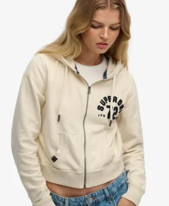 Athletic Relaxed Crop Zip Hoodie