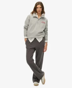Athletic Tonal Embroidered Wide Leg Joggers