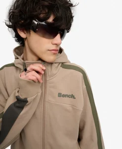Bench Double Zip Hooded Stripe Sweatshirt