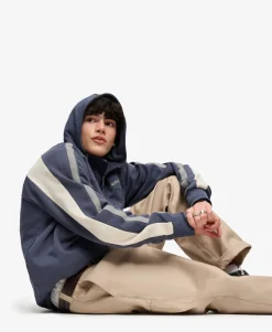 Bench Double Zip Hooded Stripe Sweatshirt