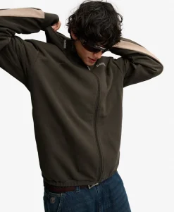 Bench Double Zip Hooded Stripe Sweatshirt