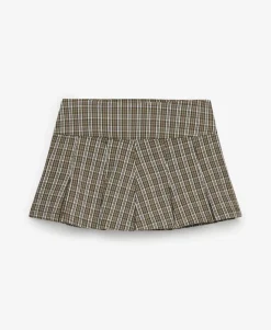 Bench Logo Pleated Check Mini Skirt