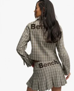 Bench Logo Pleated Check Mini Skirt