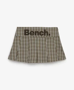 Bench Logo Pleated Check Mini Skirt