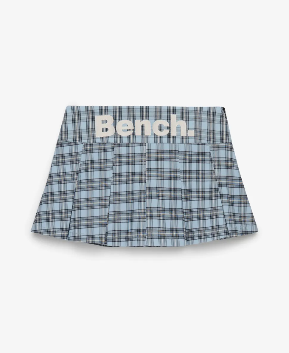 Bench Logo Pleated Check Mini Skirt