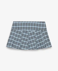 Bench Logo Pleated Check Mini Skirt