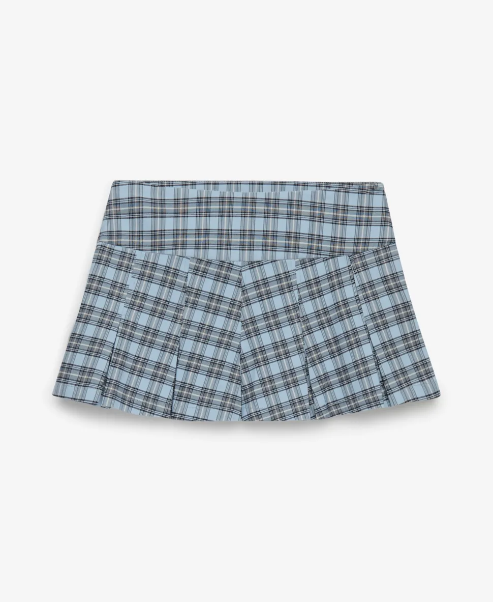 Bench Logo Pleated Check Mini Skirt