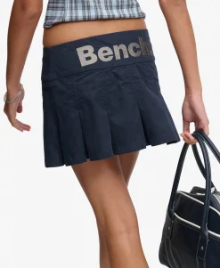 Bench Logo Pleated Peached Mini Skirt