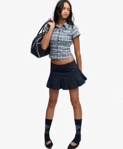 Bench Logo Pleated Peached Mini Skirt