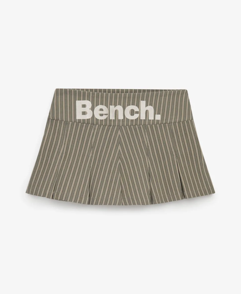 Bench Logo Pleated Stripe Mini Skirt