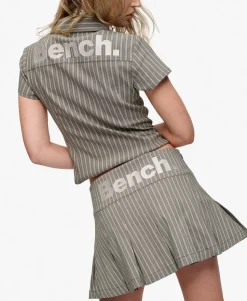 Bench Logo Pleated Stripe Mini Skirt