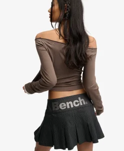 Bench Logo Pleated Stripe Mini Skirt