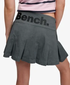 Bench Logo Pleated Twill Mini Skirt