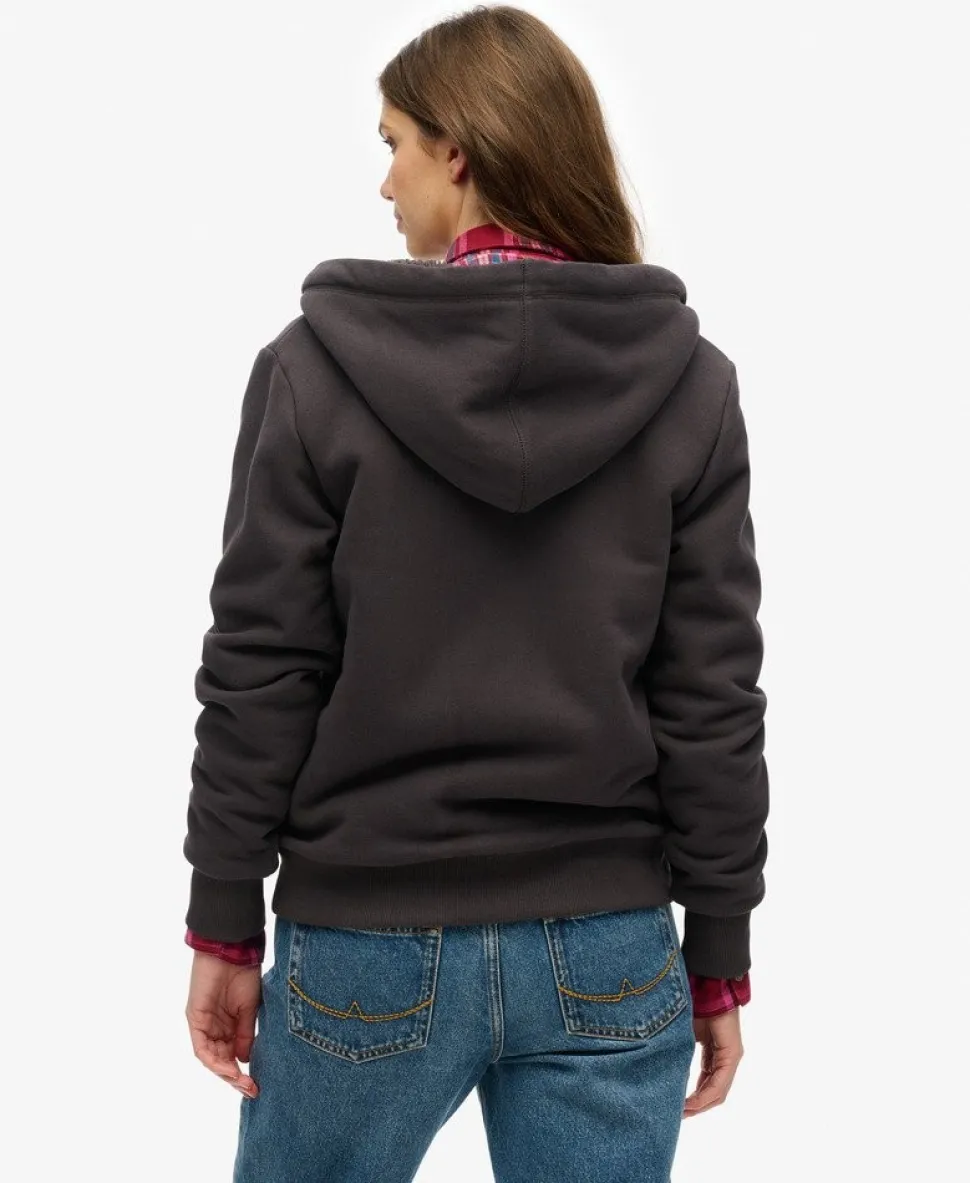 Borg Lined Zip Hoodie