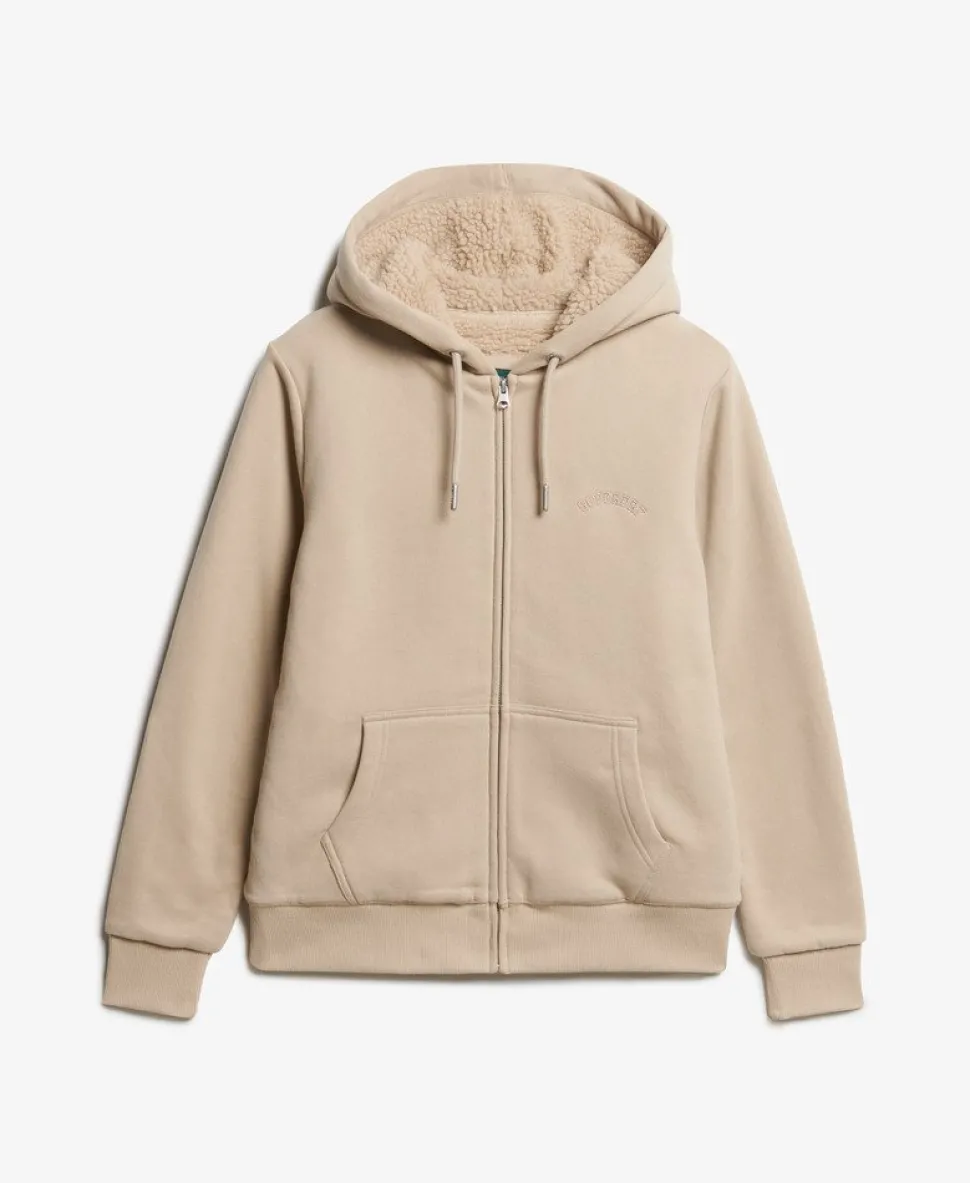 Borg Lined Zip Hoodie