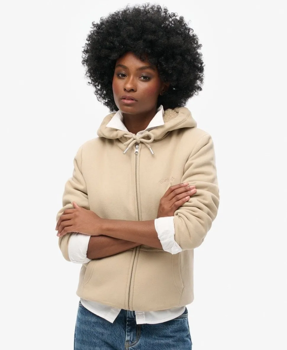 Borg Lined Zip Hoodie