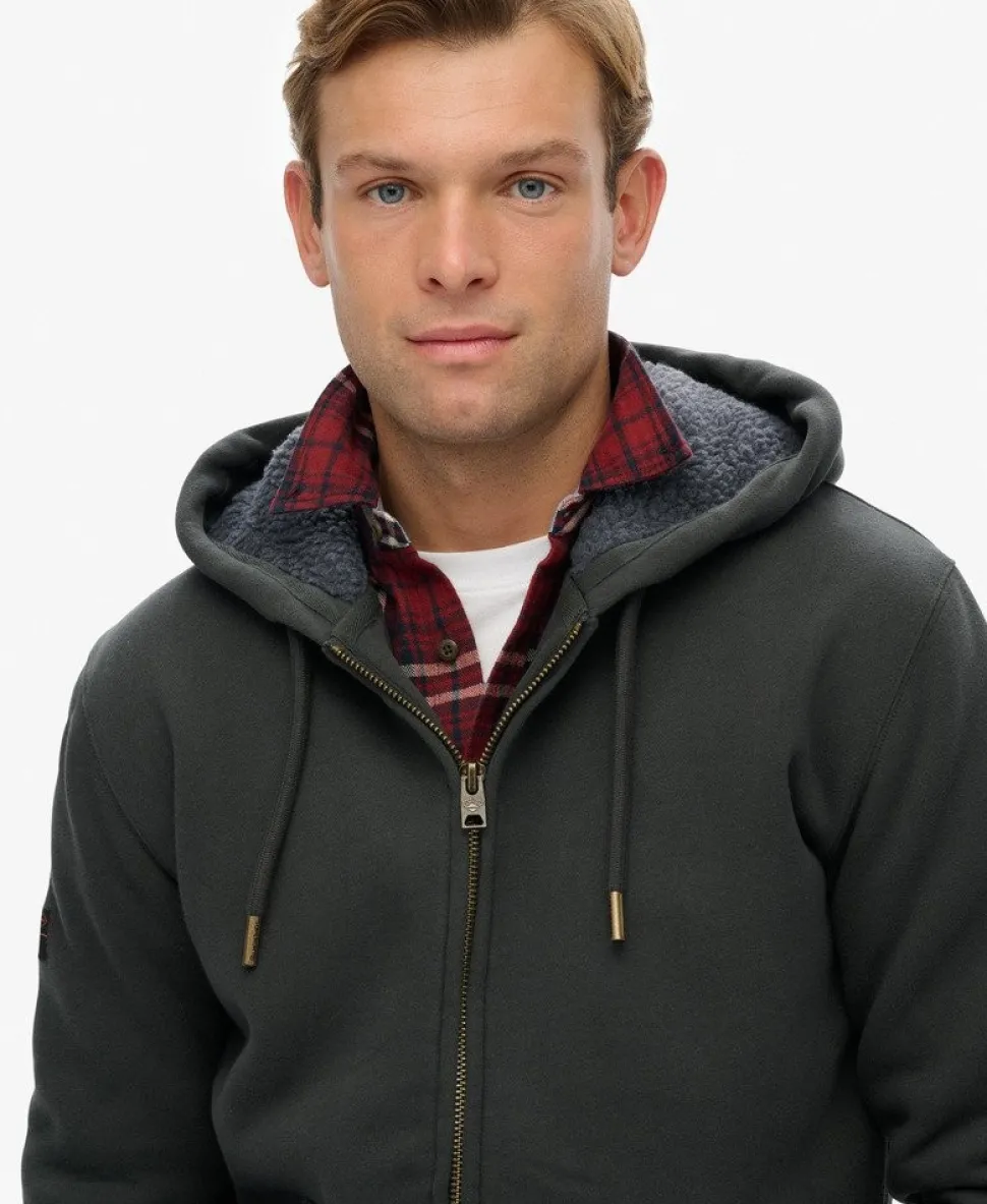 Borg Lined Zip Hoodie
