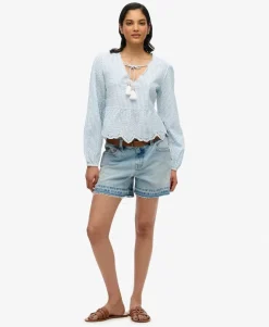 Broderie Long Sleeve Blouse