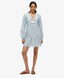 Broderie Tiered Mini Dress