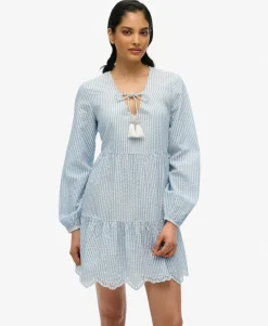 Broderie Tiered Mini Dress