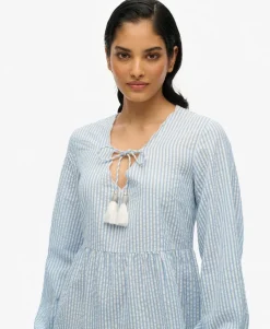 Broderie Tiered Mini Dress