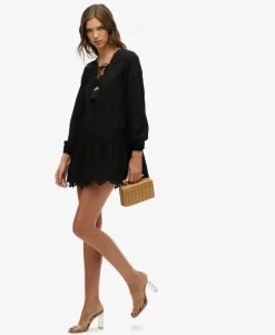 Broderie Tiered Mini Dress