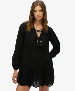 Broderie Tiered Mini Dress
